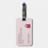 ピンクキリン女子レターGアニマルプリント ラゲッジタグ (裏面縦)