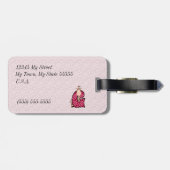 ピンクキリン女子レターGアニマルプリント ラゲッジタグ (裏面横)