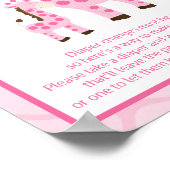 ピンクキリン少女おむつ思考ベビーシャワーゲーム ポスター (角)