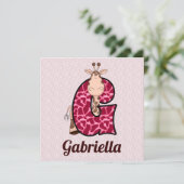 ピンクキリン手紙G誕生日パーティー 招待状 (スタンド正面)