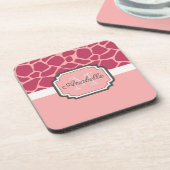 ピンクキリン模様 コースター (左側)