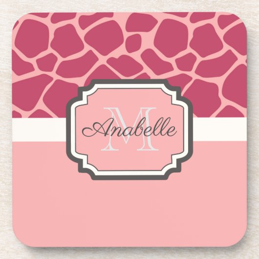 ピンクキリン模様 コースター (正面)