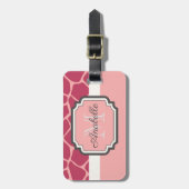 ピンクキリン模様 ラゲッジタグ (正面縦)