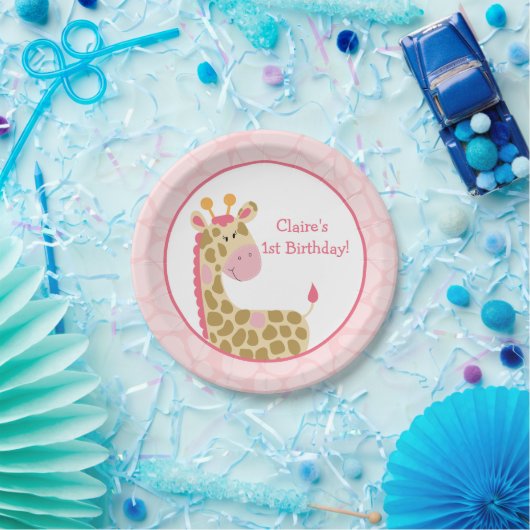 ピンクキリン紙プレートとカスタマイズ ペーパープレート (パーティー)