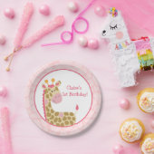 ピンクキリン紙プレートとカスタマイズ ペーパープレート (パーティー)