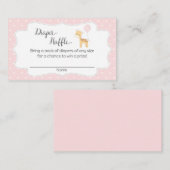 ピンクキリン赤ちゃんシャワーおむつラッフルチケット エンクロージャーカード (正面/裏面)