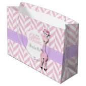 ピンクキリン赤ちゃんシャワー ラージペーパーバッグ (裏面アングル)