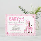 ピンクキリン赤ちゃん女の子スカロップ5x7招待状 招待状 (スタンド正面)