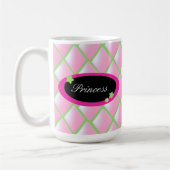 ピンクキルテッドダイヤモンド – プリンセス コーヒーマグカップ (左)