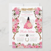 ピンクキンセアニェラエレガントバラウエスタンチャラ 招待状 (正面)