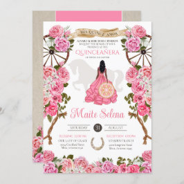 ピンクキンセアニェラエレガントバラウエスタンチャラ 招待状