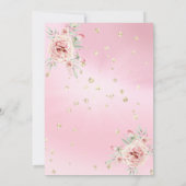 ピンクキンセアニェラドレスティアラフローラ誕生日パーティー 招待状 (裏面)