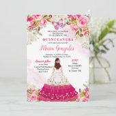 ピンクキンセアニェラバタフライメキシコ誕生日 招待状 (スタンド正面)