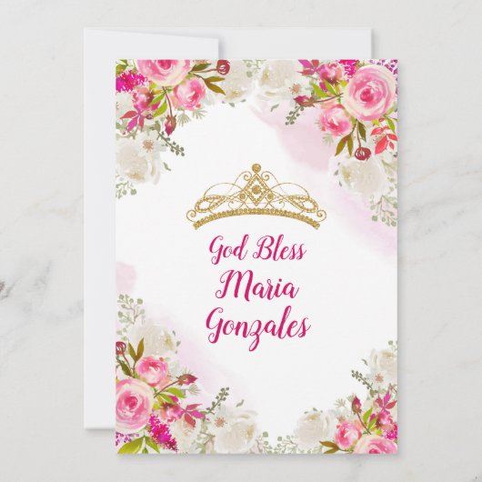 ピンクキンセアニェラバタフライメキシコ誕生日 招待状 (裏面)