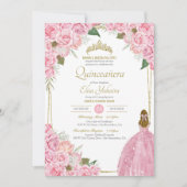 ピンクキンセアニェラフローラバラクインズエレガントガウン 招待状 (正面)