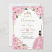 ピンクキンセアニェラフローラバラクインズエレガントガウン 招待状 (正面)
