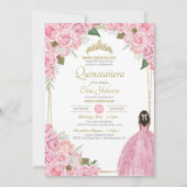 ピンクキンセアニェラフローラバラクインズエレガントガウン 招待状 (正面)