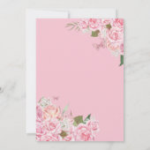 ピンクキンセアニェラフローラバラクインズガウン蝶 招待状 (裏面)