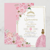 ピンクキンセアニェラフローラバラクリンスドエレガントレス 招待状 (正面/裏面)