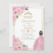 ピンクキンセアニェラフローラバラクリンスドエレガントレス 招待状 (正面)