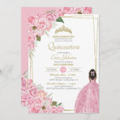 ピンクキンセアニェラフローラバラクリンスドエレガントレス 招待状 (正面/裏面)