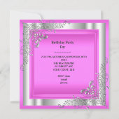 ピンクキンセアニェラ15シルバーティアラエッフェルタワー 招待状 (裏面)