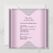 ピンクキンセアニェラ15誕生日パーティーホワイトダイヤモンド 招待状 (裏面)