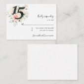 ピンクキンセアニェラ15誕生日フローラRSVP エンクロージャーカード (正面/裏面)