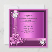 ピンクキンセアニェラ15thバースデーパーティーシルバー 招待状 (裏面)