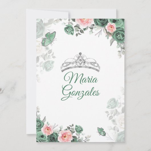 ピンクキンセアニラダスティグリーンクラウンバタフライ 招待状 (裏面)