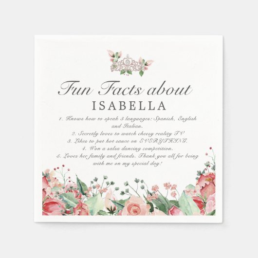 ピンクキンセアニラパーティーおもしろいファクトナプキンス スタンダードカクテルナプキン (正面)