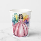 ピンクキンセアニラボールガウンアート 紙コップ (裏面)