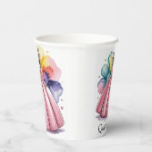 ピンクキンセアニラボールガウンアート 紙コップ (右)