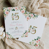 ピンクキンセアニラ誕生日招待状赤面フローラ 招待状