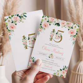 ピンクキンセアニラ誕生日招待状赤面フローラ 招待状