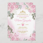 ピンクキンセアニラ金ゴールドクラウンメキシコバタフライ 招待状 (正面/裏面)