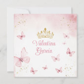 ピンクキンセアニラ15アノスフラワーズ金ゴールドグリッターインヴィ 招待状 (裏面)