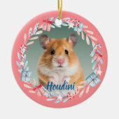 ピンクキープサケフォトホリデーリース セラミックオーナメント (正面)