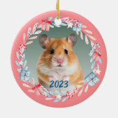 ピンクキープサケフォトホリデーリース セラミックオーナメント (裏面)