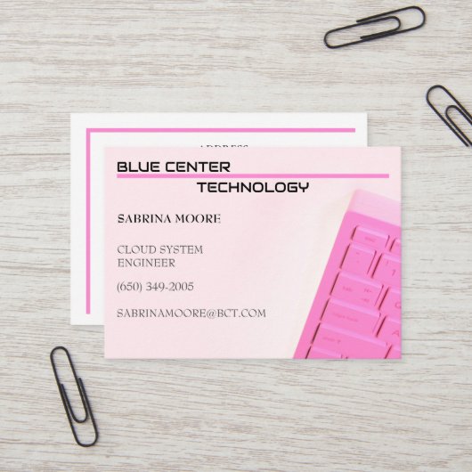 ピンクキーボード情報技術 名刺 (正面/裏面インサイチュ)
