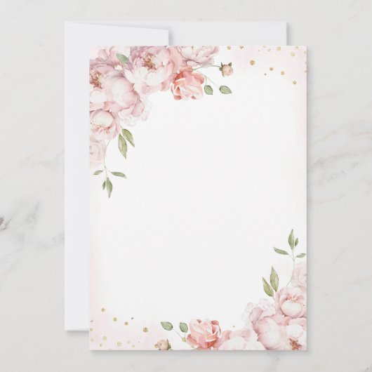 ピンクキ王室のャッスルプリンセス誕生日 招待状 (裏面)