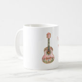 ピンクギターで喜びを追い求めて コーヒーマグカップ (正面左)