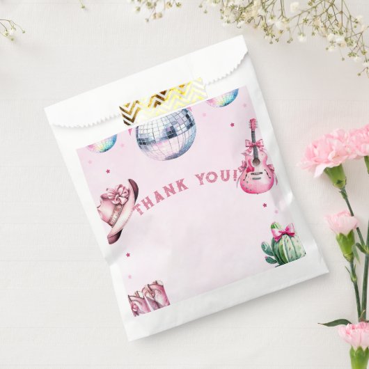 ピンクギターカウボーイパーティーサボテン誕生日 フェイバーバッグ (封をした状態)