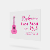 ピンクギター最後のバッシュでNashバチェロレッテ アクリルサイン (傾斜)