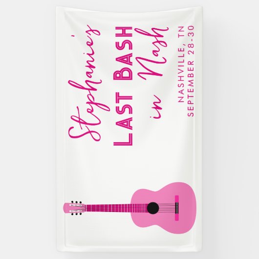 ピンクギター最後のバッシュでNashバチェロレッテ 横断幕 (縦)