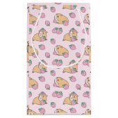 ピンクギニア豚とストロベリーパターン スモールペーパーバッグ (裏面)