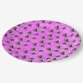 ピンクギニア豚パターン、誕生日パーティープレート ペーパープレート (アングル)