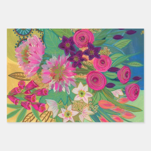 ピンクギフトラップの暴動 ラッピングペーパーシート (正面3)