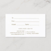 ピンクギフト券カード 名刺 (裏面)