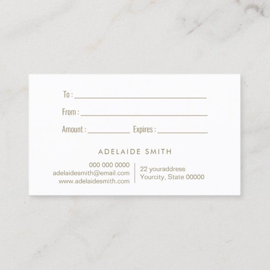 ピンクギフト券カード 名刺 (裏面)